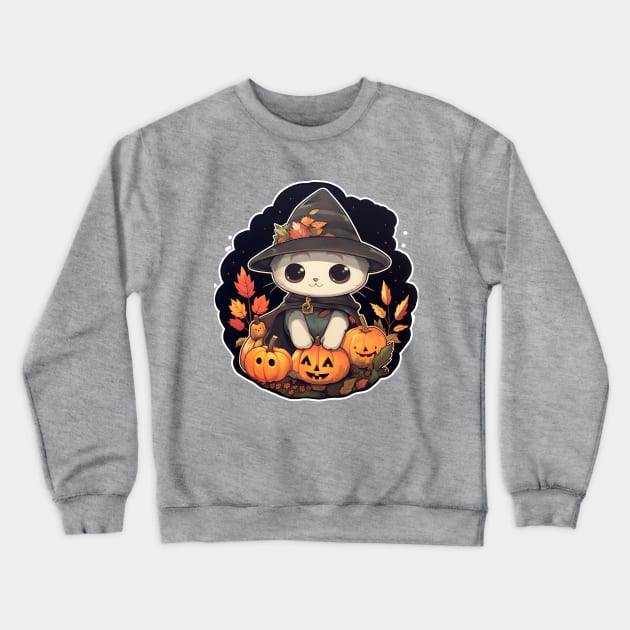 Halloween Kitten Crewneck Sweatshirt by Outpost 111